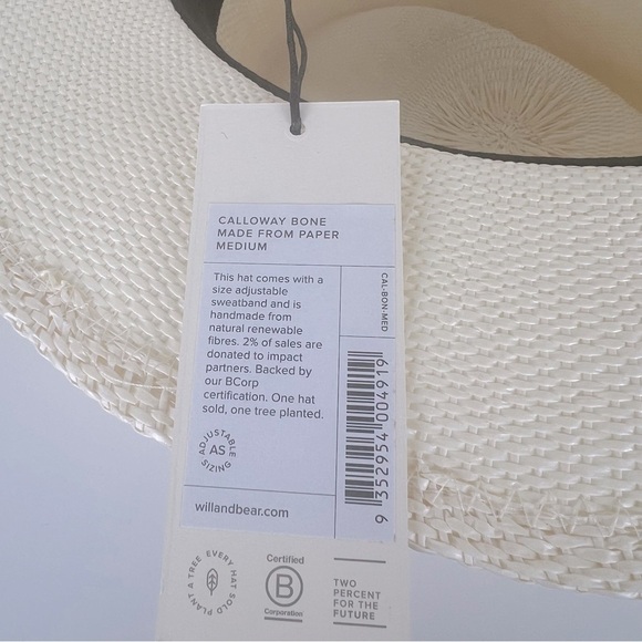 Will + Bear | Calloway Bone White Straw Felt Fedora Hat Outdoor Adventure Unisex main image 4